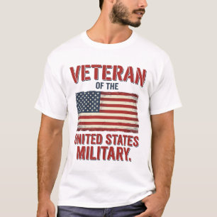 T-shirt Drapeau USA de vétéran vintage dessin vectoriel mi