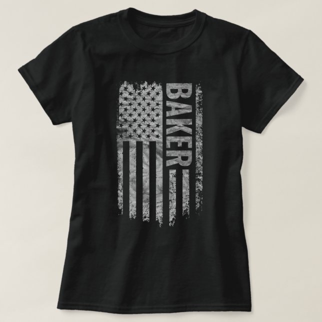 T-shirt Drapeau USA en détresse design pour boulanger (Design devant)