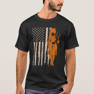 T-shirt Drapeau Usa Fundy Bagpipe Scottish Bagpiper Cadeau