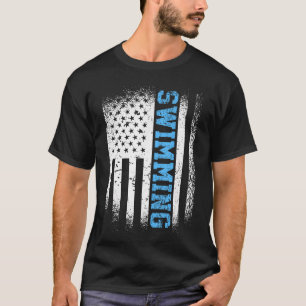 T-shirt Drapeau USA Natation Nage Nageuse Américaine fille