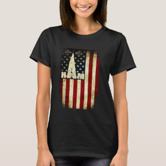T-shirt Drapeau USA patriotique vintage cool radio amateur
