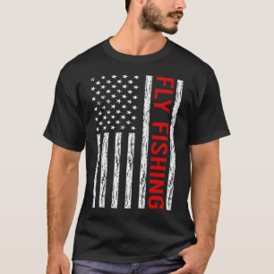 T-shirt Drapeau USA pêche à la mouche