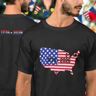 T-shirt Drapeau USA Semiquincentenaire 1776 à 2026