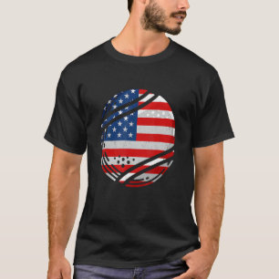 T-shirt Drapeau Usa Tennis Ball Sport Famille Enfants 4 Ju