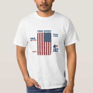 T-shirt Drapeau USA vintage du 4 juillet Esprit libre Patr