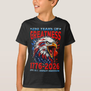 T-shirt Drapeau USA Vintage Eagle 250 ans 1776-2026 250ème