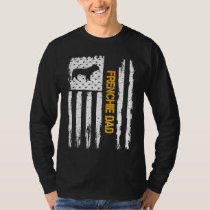 T-shirt Drapeau USA Vintage French Bulldog Papa Chien Fren