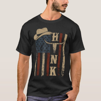 T-shirt Drapeau Usa Vintage Hank Cowboy Pour