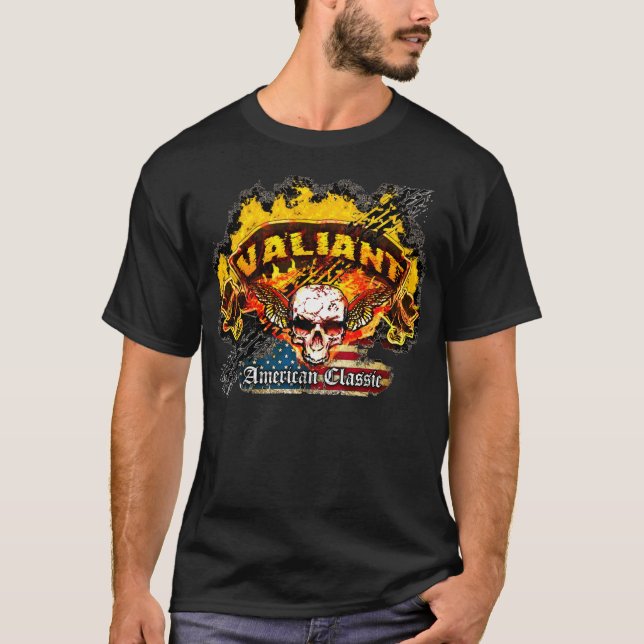 T-shirt Drapeau vaillant de Plymouth - crâne de bannière (Devant)