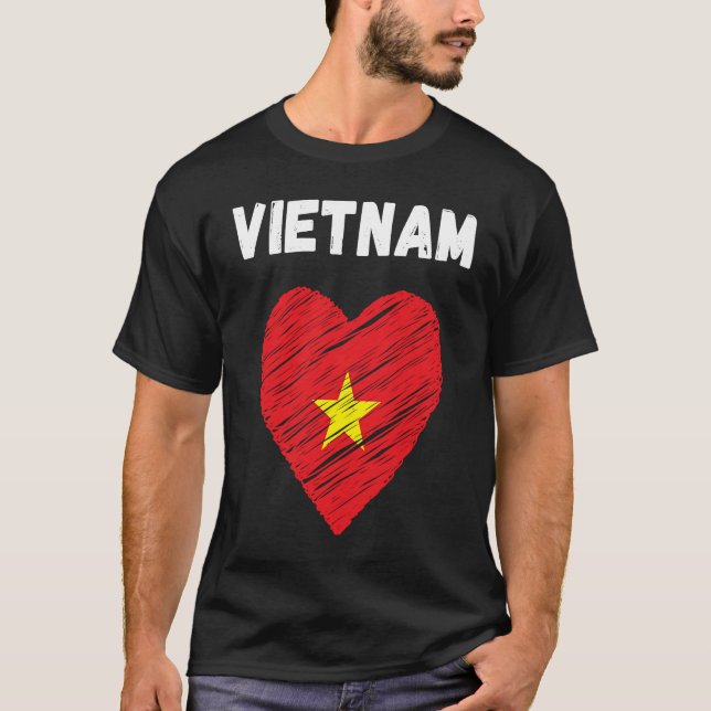 T-shirt Drapeau Vietnam Fête Vietnam Coeur Drapeau vietnam (Devant)
