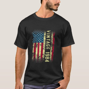 T-shirt Drapeau vintage 1984 États-Unis 40e anniversaire C