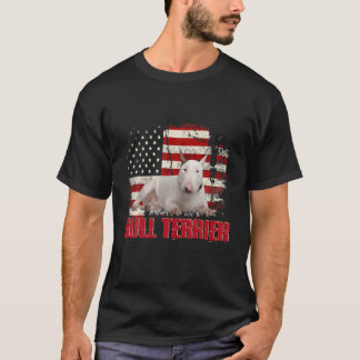 T-shirt Drapeau vintage américain Bull Terrier Amoureux de
