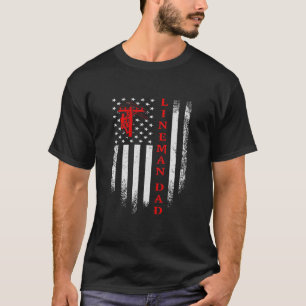 T-shirt Drapeau vintage américain câble électrique Lin
