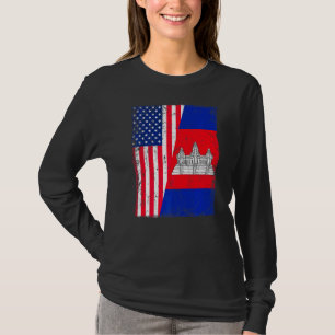 T-shirt Drapeau vintage américain Cambodge Patriotique