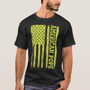 T-shirt Drapeau vintage américain catholique Premier pape 