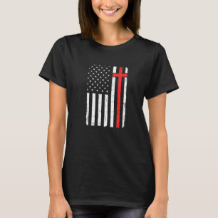 T-shirt Drapeau vintage américain dérangé Croix rétro C