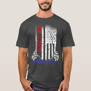 T-shirt Drapeau vintage américain Dirt Track Racing Race