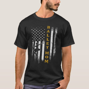 T-shirt Drapeau vintage Américain Fier Ballet Maman Baller