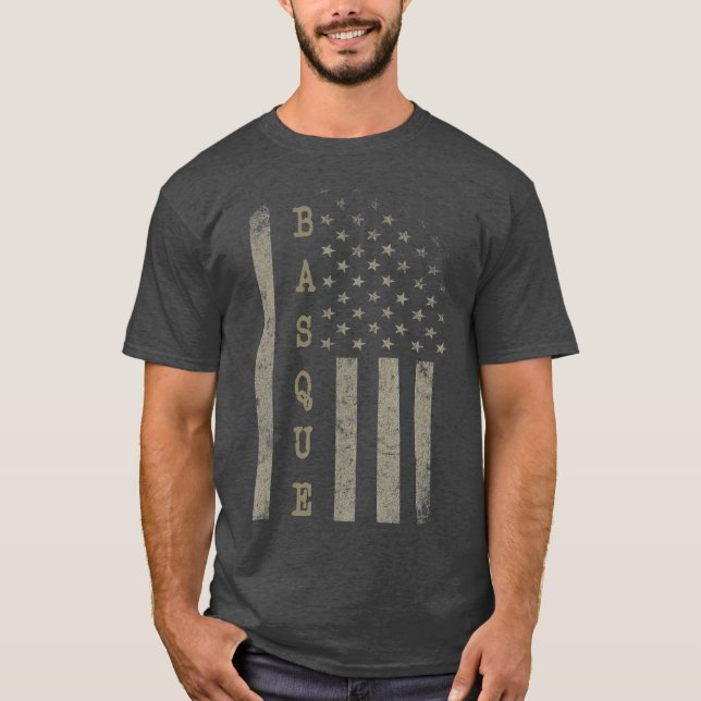 T-shirt Drapeau vintage américain fierté basque (Devant)