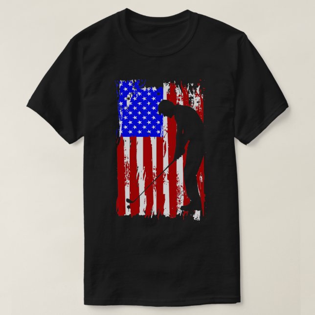T-shirt Drapeau vintage américain Golf Hommes (Design devant)