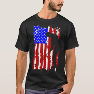 T-shirt Drapeau vintage américain Golf Hommes