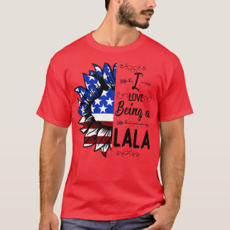 T-shirt Drapeau vintage Américain J'Aime Être Un Lala Heur