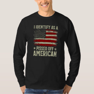 T-shirt Drapeau vintage Américain Je L'Identifie Comme Une