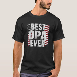 T-shirt Drapeau vintage américain meilleur opa jamais pour