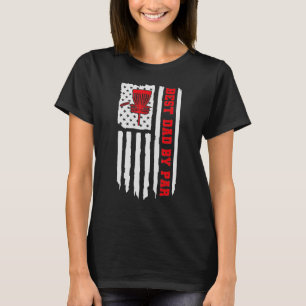 T-shirt Drapeau vintage américain meilleur papa par disque