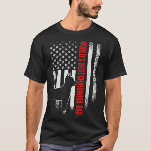 T-shirt Drapeau vintage Américain Monde S Meilleur Chihuah