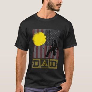 T-shirt Drapeau Vintage américain papa Lineman Câble él