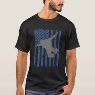 T-shirt Drapeau vintage américain Skydiving