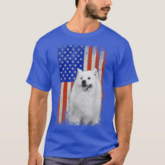 T-shirt Drapeau vintage American Eskimo Chien Papa Maman P