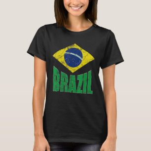 T-shirt Drapeau Vintage Brasil Brésil Fan Retro