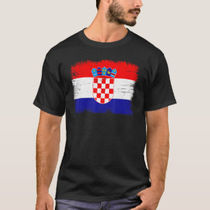 T-shirt Drapeau vintage de la Croatie Fête de l'indépendan