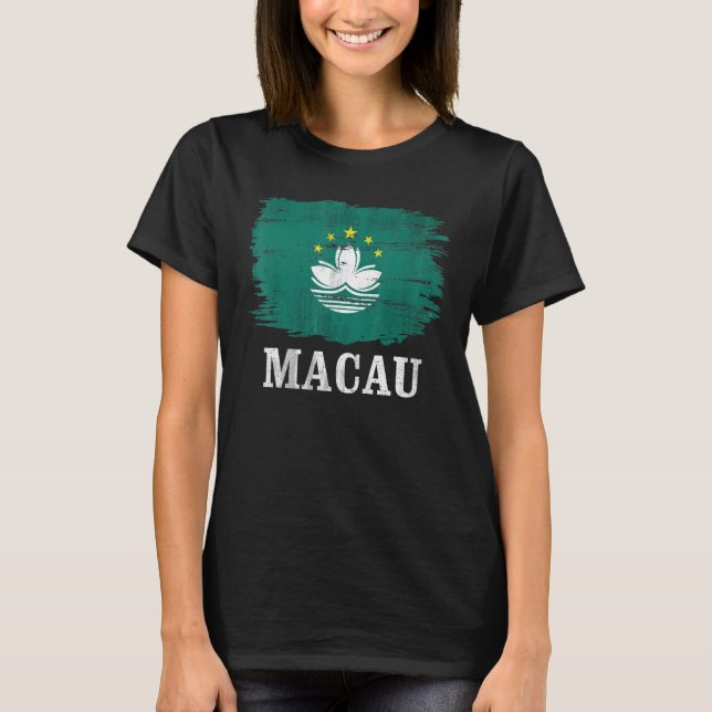 T-shirt Drapeau vintage de Macao (Devant)