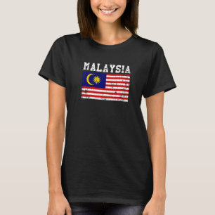 T-shirt Drapeau Vintage de Malaisie rétro racines malaises