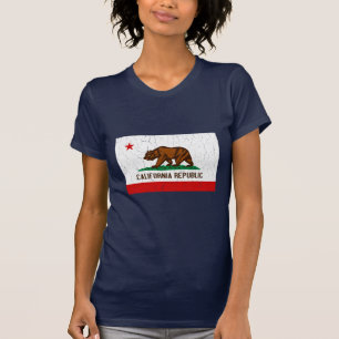 T-shirt Drapeau vintage d'état de la Californie (affligé