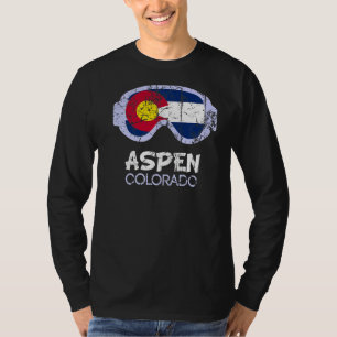 T-shirt Drapeau vintage du Colorado Ski Goggle Aspen Mount