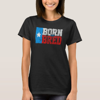 T-shirt Drapeau vintage du Texas né et élevé au Texas