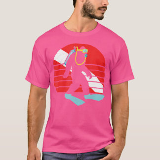 T-shirt Drapeau vintage Funny Bigfoot Plongée Retro Plongé