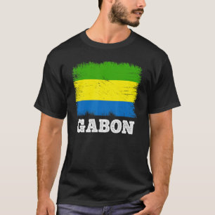 T-shirt Drapeau vintage Gabon Pays Drapeau rétro Gabonais