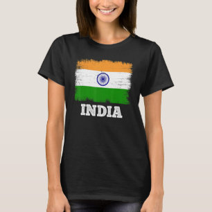 T-shirt Drapeau vintage Inde Pays Drapeau rétro Indien