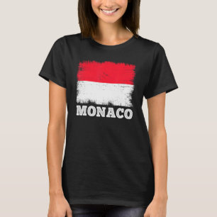 T-shirt Drapeau vintage Monaco Pays Drapeau Rétro Monacan