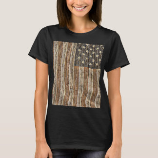 T-shirt Drapeau vintage Patriotique USA sur mur de pierre