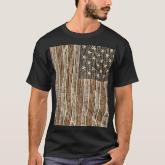 T-shirt Drapeau vintage Patriotique USA sur mur de pierre