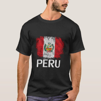 T-shirt Drapeau vintage Pérou pour un cadeau péruvien