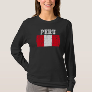 T-shirt Drapeau Vintage Pérou rétrograde Racines péruvienn