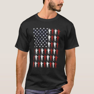 T-shirt Drapeau vintage vétéran américain DAD Heroes Cadea