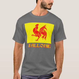 T-shirt Drapeau wallon de région avec le nom